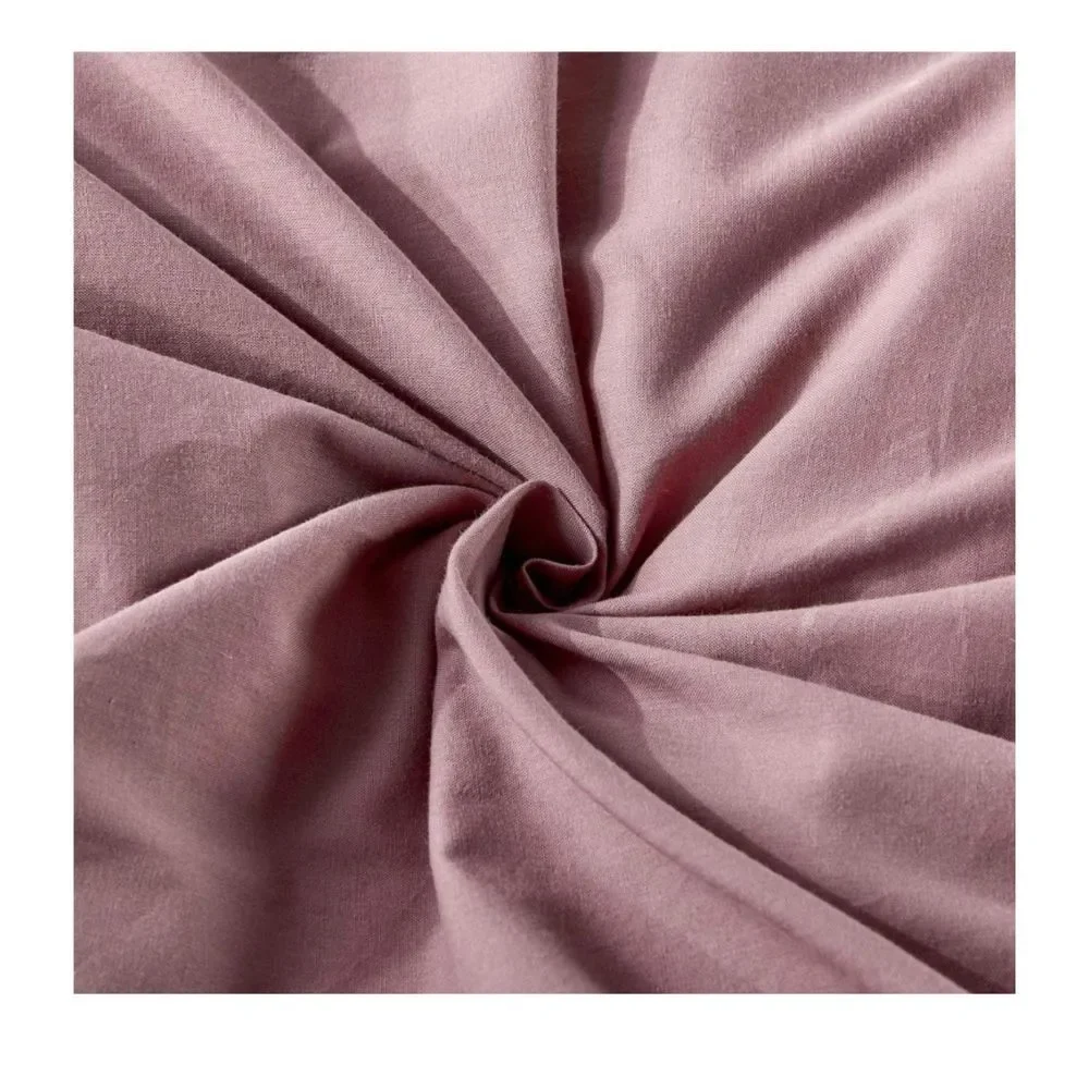 Queen Burgundy 100% Washed Cotton 3 Piece Luxury Duvet Cover Set